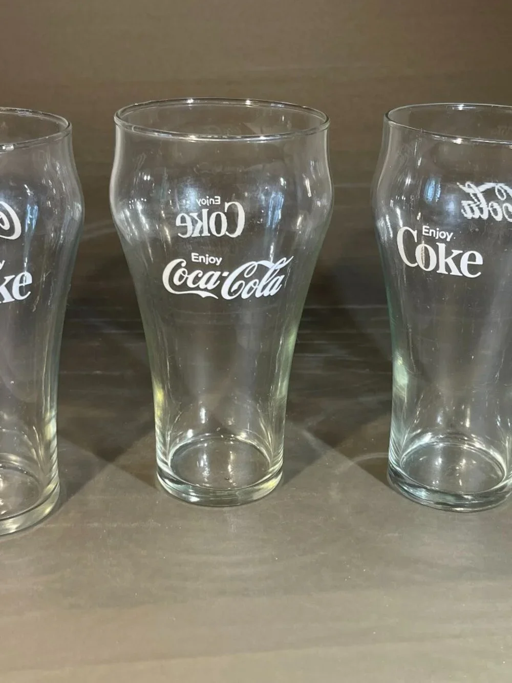 3 Vintage 16oz. Coka Cola Glasses (867)